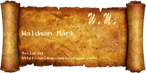 Waldman Márk névjegykártya